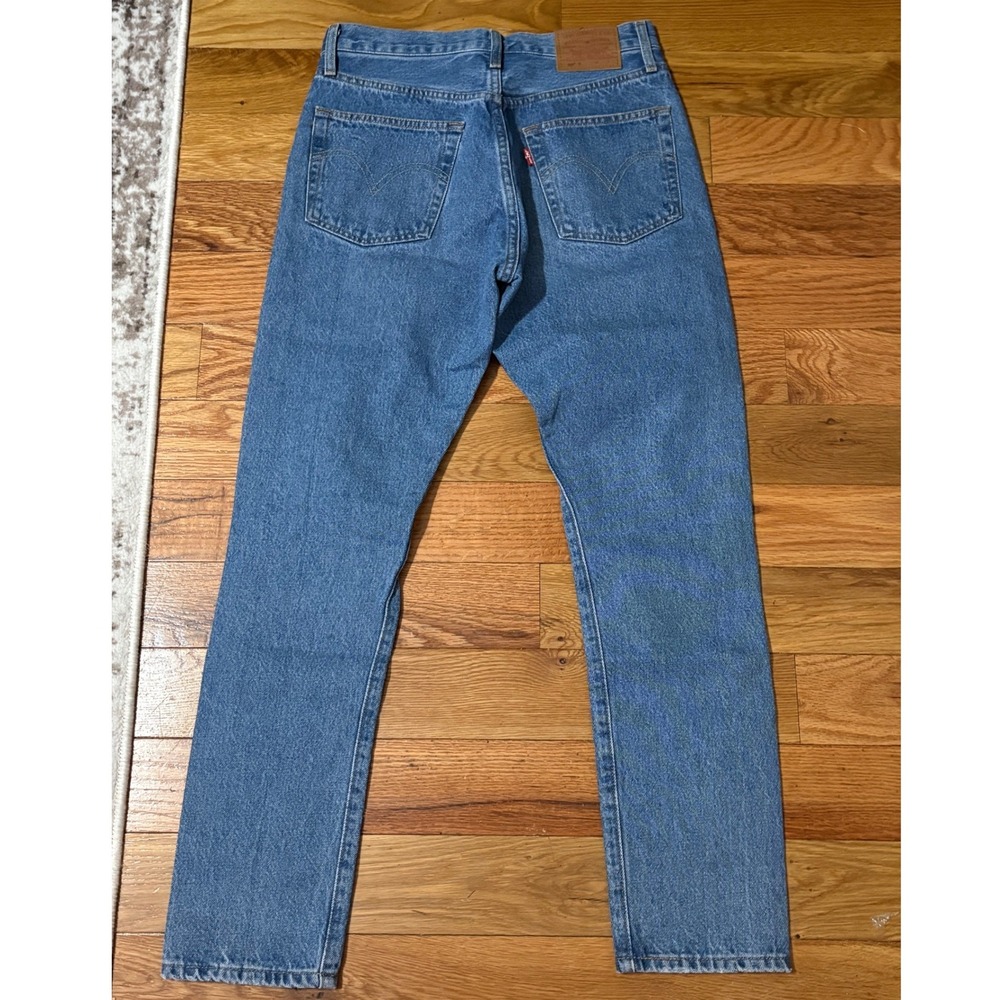 Levis Jeans Womens 27 Blue 501 Distressed High Rise 100% Cotton Button Fly Denim - Picture 2 of 8